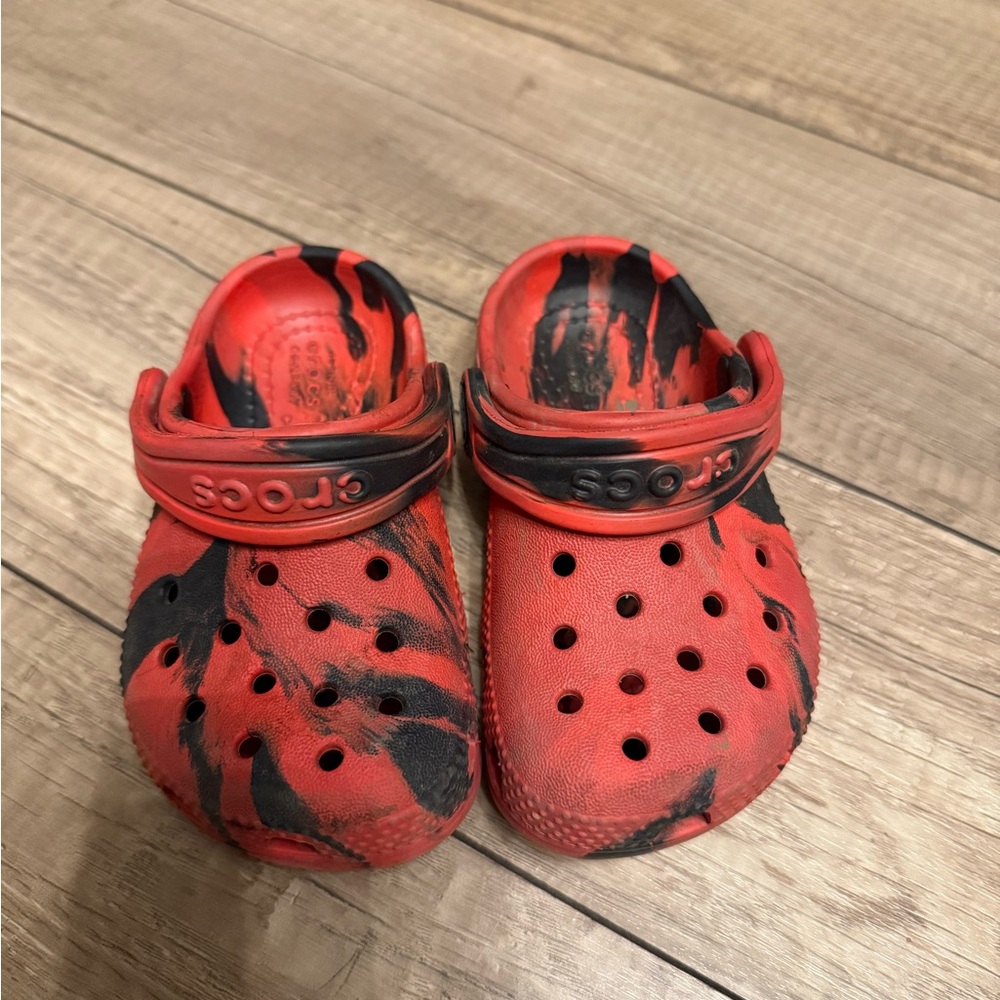 Kids Red and Black Crocs